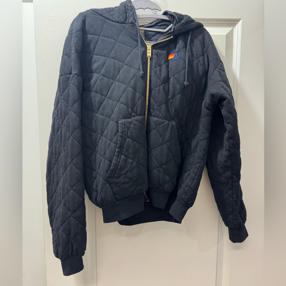 Aviator Nation Black Quilted  Jacket/hoodie